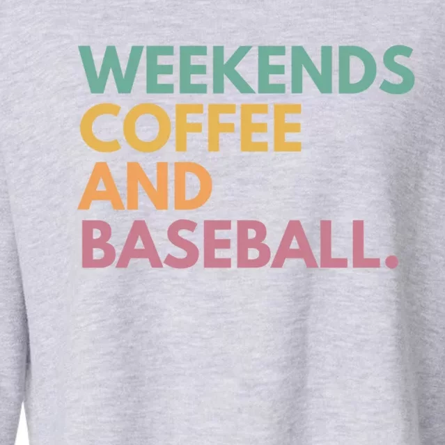 Weekends Coffee And Baseball Cropped Pullover Crew