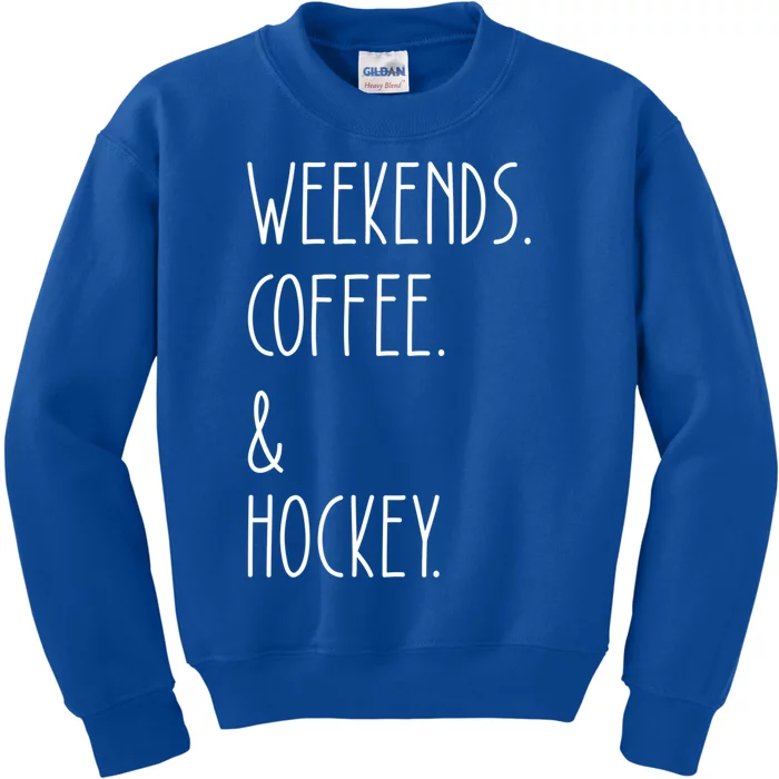 Weekends Coffee And Hockey Saying Hockey Lover Cool Gift Kids Sweatshirt