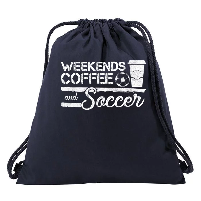 Weekends Coffee And Soccer Drawstring Bag