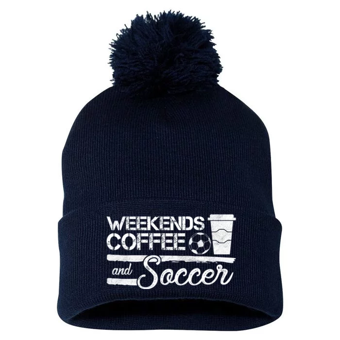 Weekends Coffee And Soccer Pom Pom 12in Knit Beanie