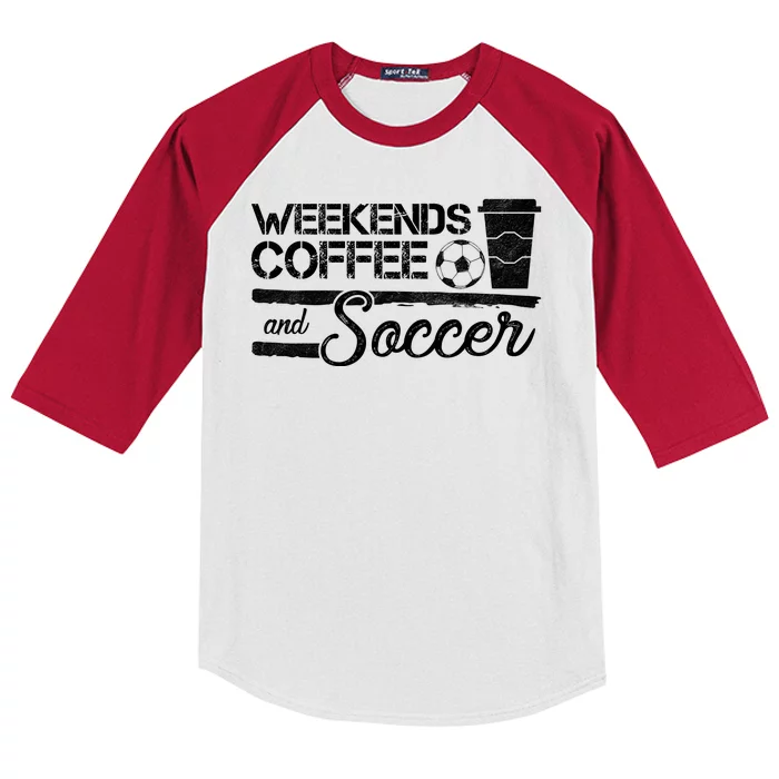 Weekends Coffee And Soccer Kids Colorblock Raglan Jersey