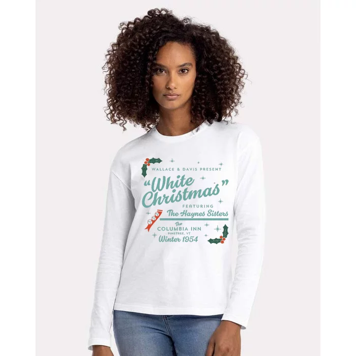 White Christmas Ad Womens Cotton Relaxed Long Sleeve T-Shirt