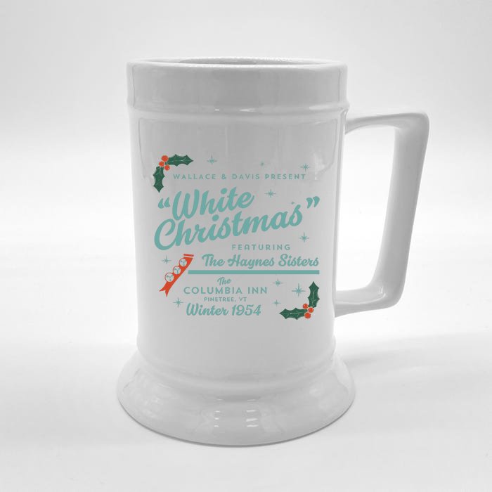 White Christmas Ad Front & Back Beer Stein