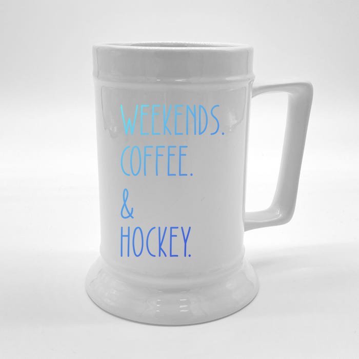 Weekends Coffee And Hockey Saying Hockey Lover Cool Gift Front & Back Beer Stein