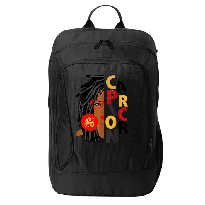 Wo Capricorn Afro Locs Zodiac Signs Birthday Gift City Backpack