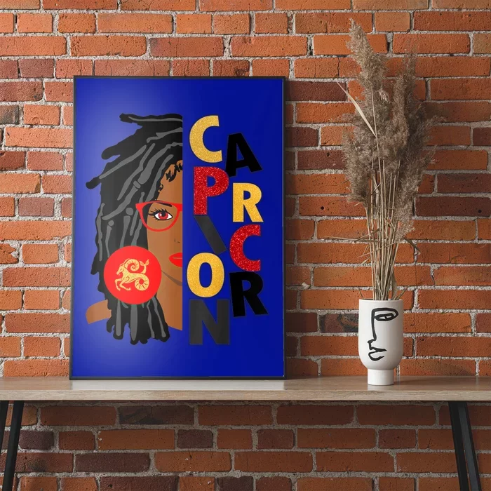 Wo Capricorn Afro Locs Zodiac Signs Birthday Gift Poster