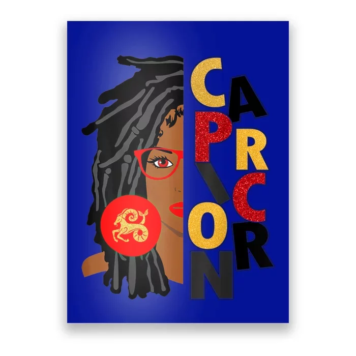 Wo Capricorn Afro Locs Zodiac Signs Birthday Gift Poster