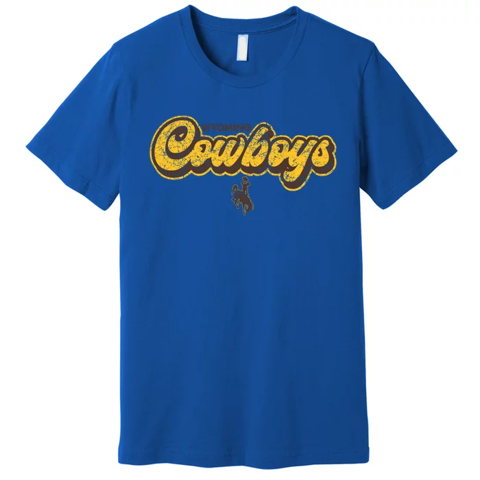 Wyoming Cowboys Apparel Bubble Script Gift Premium T-Shirt