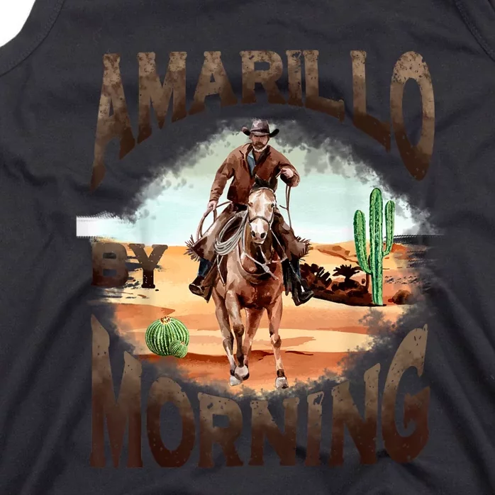 Western Cowboy Amarillo By Morning Country Music Tank Top