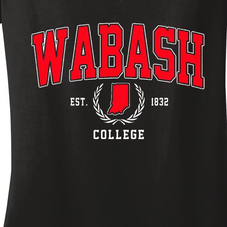 Wabash College Arch Women's V-Neck T-Shirt