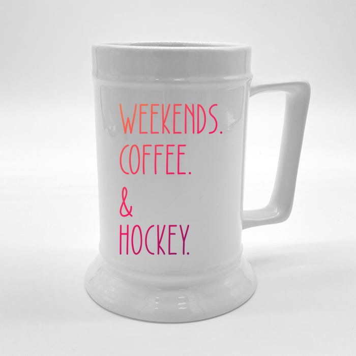 Weekends Coffee And Hockey Saying Hockey Lover Cool Gift Front & Back Beer Stein