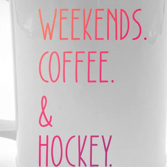 Weekends Coffee And Hockey Saying Hockey Lover Cool Gift Front & Back Beer Stein