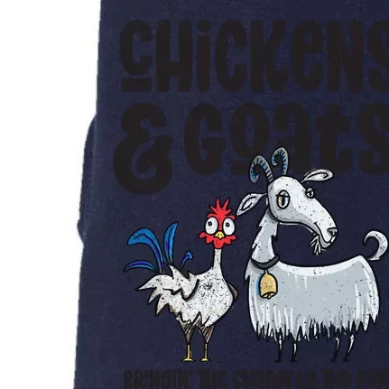 WoS Chickens And Goats Funny Farm For Goat Farmers Doggie 3-End Fleece Hoodie