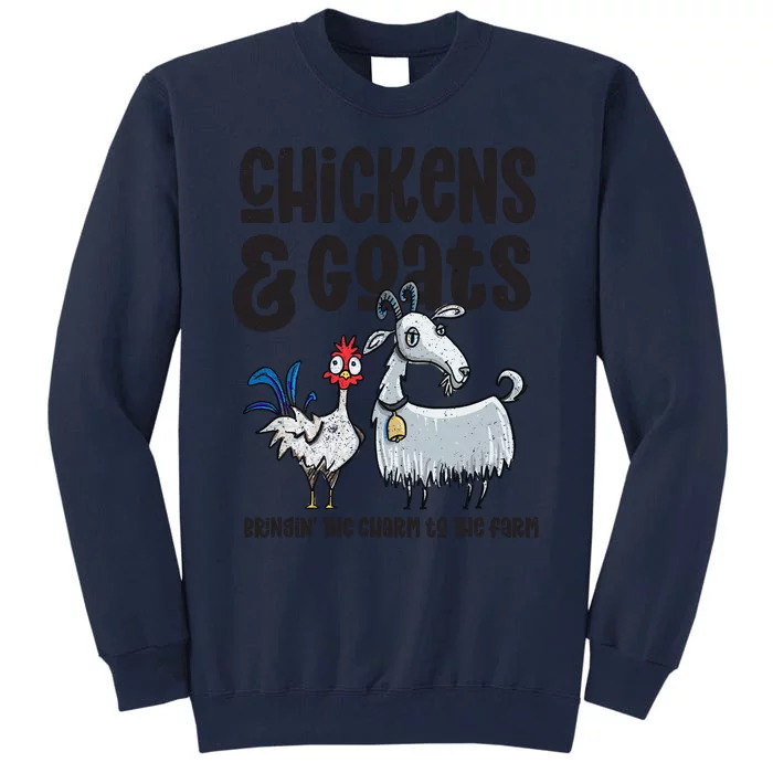 WoS Chickens And Goats Funny Farm For Goat Farmers Tall Sweatshirt