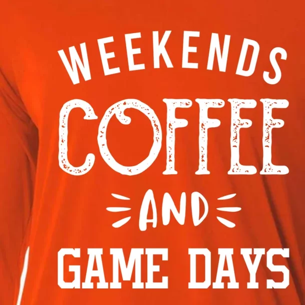 Weekends Coffee And Game Days Gift Baseball Soccer Mom Gift Cooling Performance Long Sleeve Crew