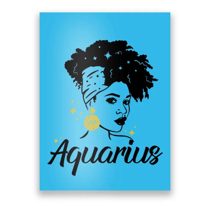 Wo Cute Aquarius Messy Bun Zodiac Lover Gift Poster