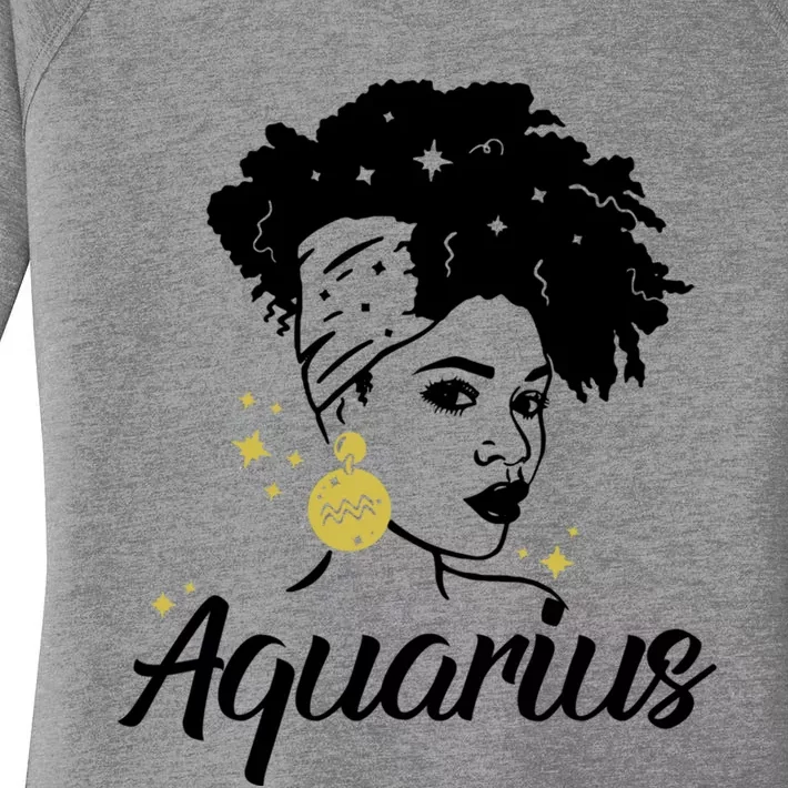 Wo Cute Aquarius Messy Bun Zodiac Lover Gift Women's Perfect Tri Tunic Long Sleeve Shirt