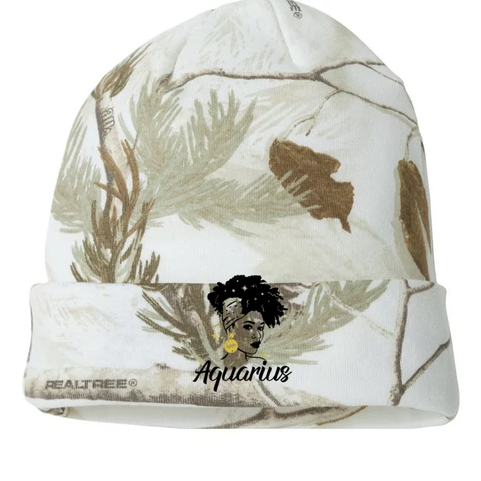 Wo Cute Aquarius Messy Bun Zodiac Lover Gift Kati - 12in Camo Beanie