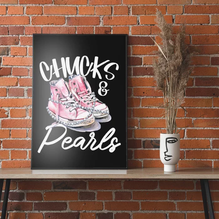 Women Chucks And Pearls Kamala Harris 2024 Gift Poster