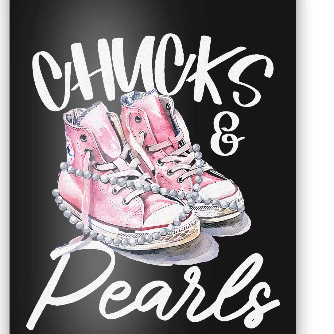 Women Chucks And Pearls Kamala Harris 2024 Gift Poster