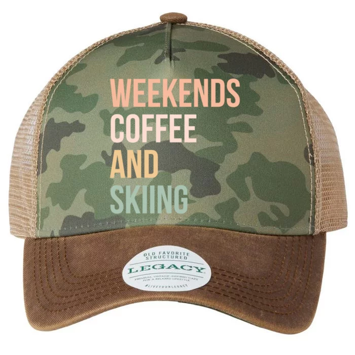 Weekends Cofee And Skiing Gift For Skier Legacy Tie Dye Trucker Hat