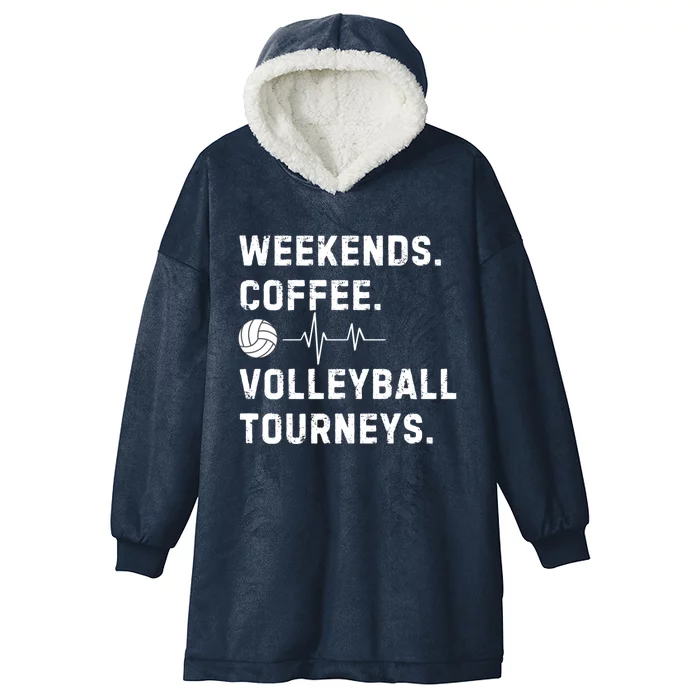 Weekend Coffee And Volleyball Moms Cute Gift Hooded Wearable Blanket