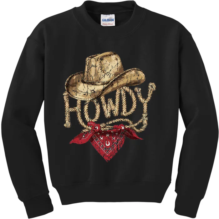 Western Cowboy Birthday Party Howdy Cowboy Kids Sweatshirt