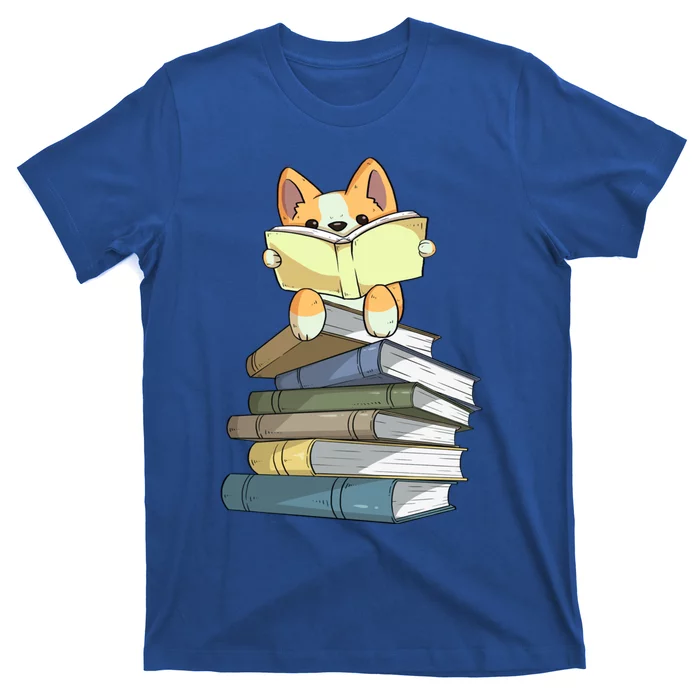 Welsh Corgi Books Tee Cute Dog And Reading Lover Gift Meaningful Gift T-Shirt