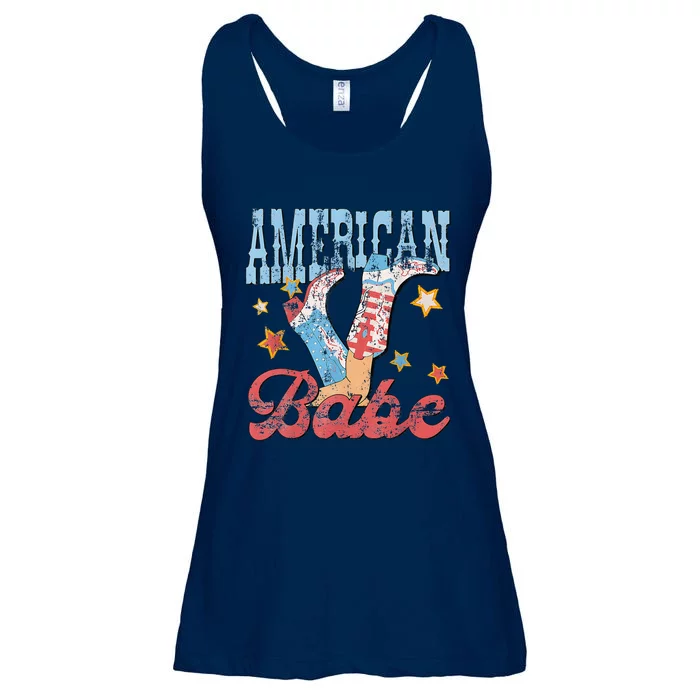 Western Cowgirl Boots Retro American Babe 4th Of July Ladies Essential Flowy Tank