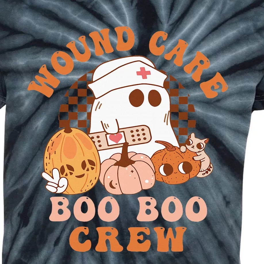 Wound Care Boo Boo Crew Funny Nurse Ghost Halloween Kids Tie-Dye T-Shirt