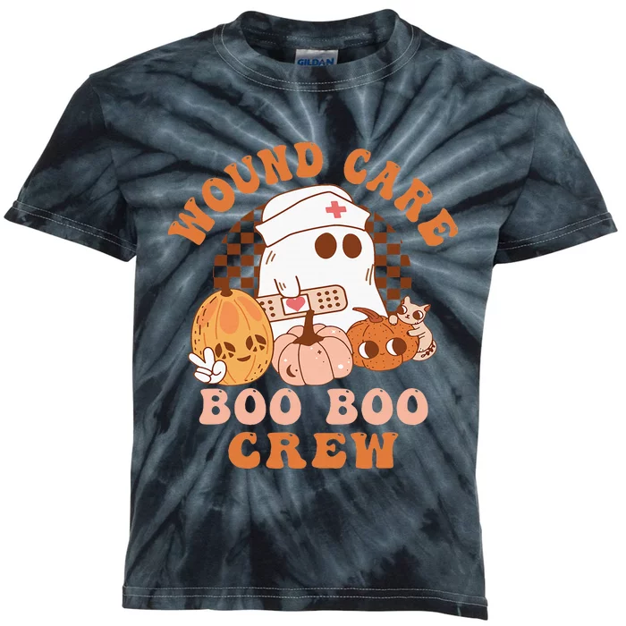 Wound Care Boo Boo Crew Funny Nurse Ghost Halloween Kids Tie-Dye T-Shirt