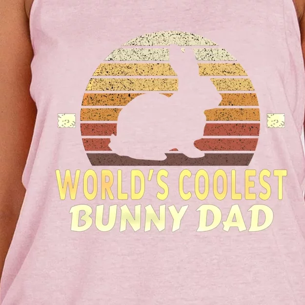 Worlds Coolest Bunny Dad Pet Cute Rabbit Great Gift Women's Knotted Racerback Tank