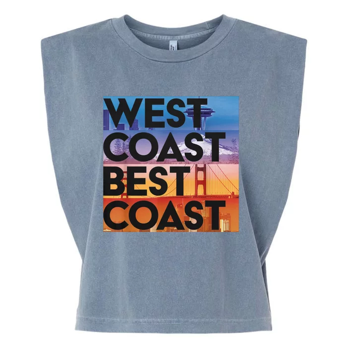 West Coast Best Coast Garment-Dyed Women's Muscle Tee