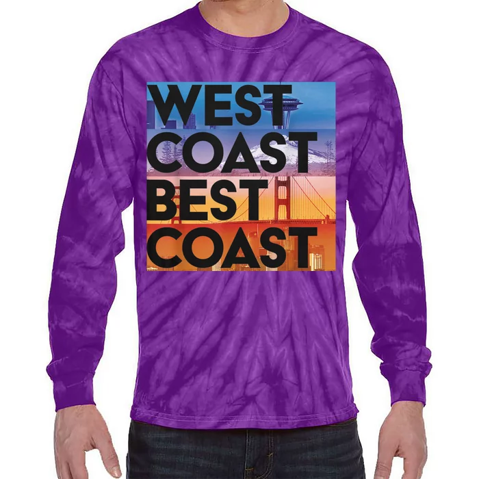 West Coast Best Coast Tie-Dye Long Sleeve Shirt