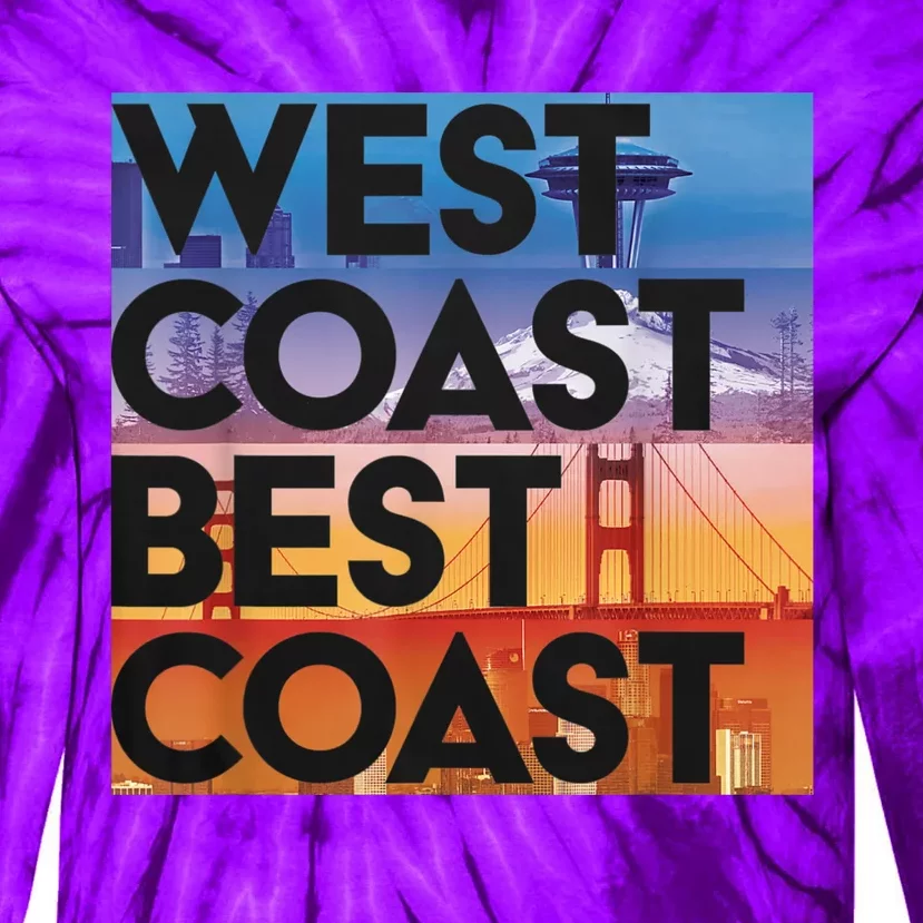 West Coast Best Coast Tie-Dye Long Sleeve Shirt