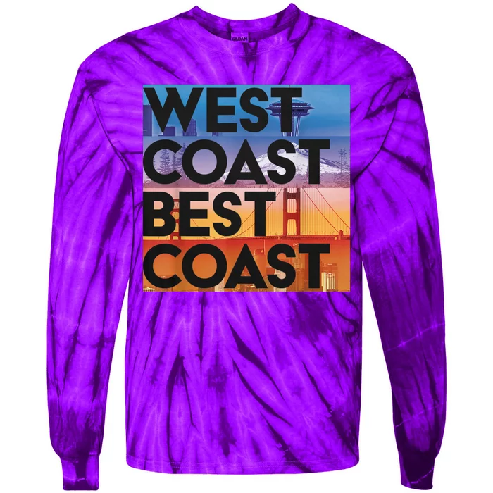 West Coast Best Coast Tie-Dye Long Sleeve Shirt