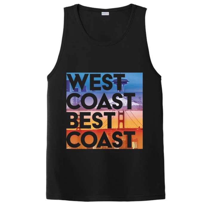 West Coast Best Coast | SEA/PO/SF/LA Graphic Performance Tank