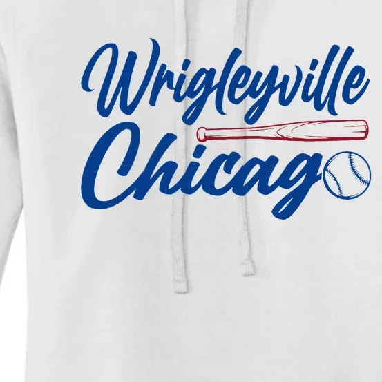 Wrigleyville Chicago Baseball American Women's Pullover Hoodie