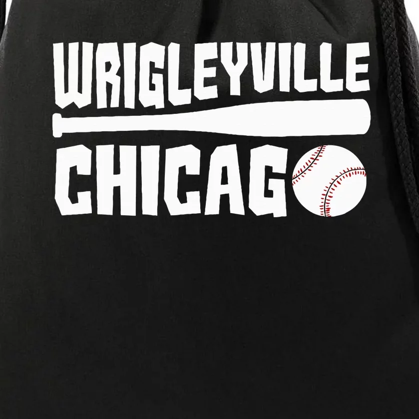 Wrigleyville Chicago Baseball American Drawstring Bag