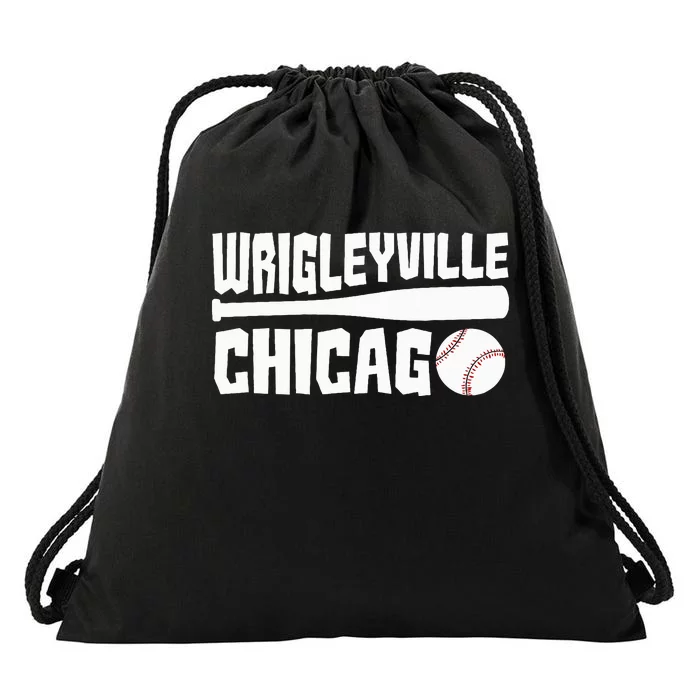 Wrigleyville Chicago Baseball American Drawstring Bag