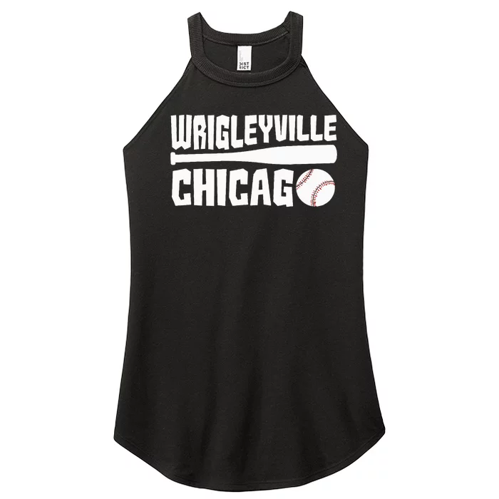 Wrigleyville Chicago Baseball American Women’s Perfect Tri Rocker Tank