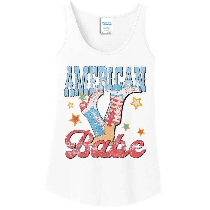 Western Cowgirl Boots Retro American Babe Design Ladies Essential Tank