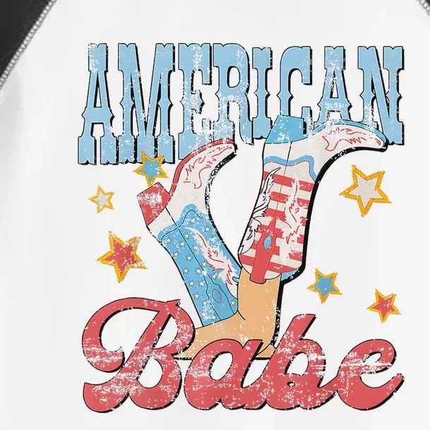 Western Cowgirl Boots Retro American Babe Design Toddler Fine Jersey T-Shirt