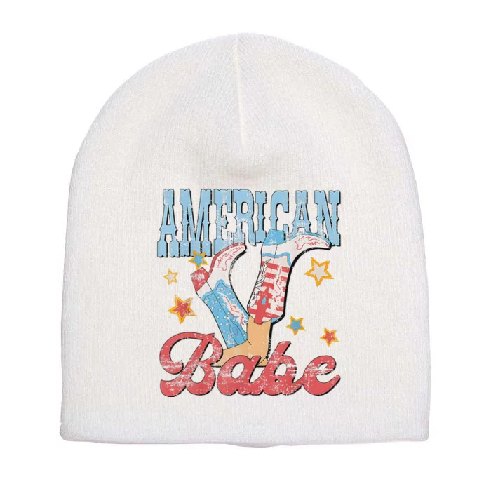 Western Cowgirl Boots Retro American Babe Design Short Acrylic Beanie