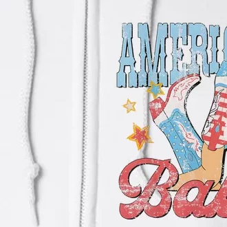 Western Cowgirl Boots Retro American Babe Design Full Zip Hoodie