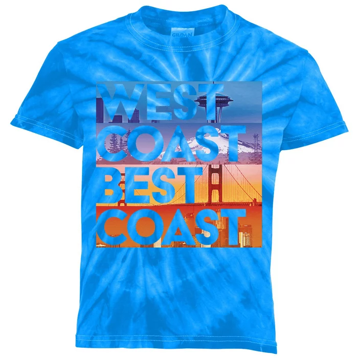 West Coast Best Coast Seaposfla Kids Tie-Dye T-Shirt