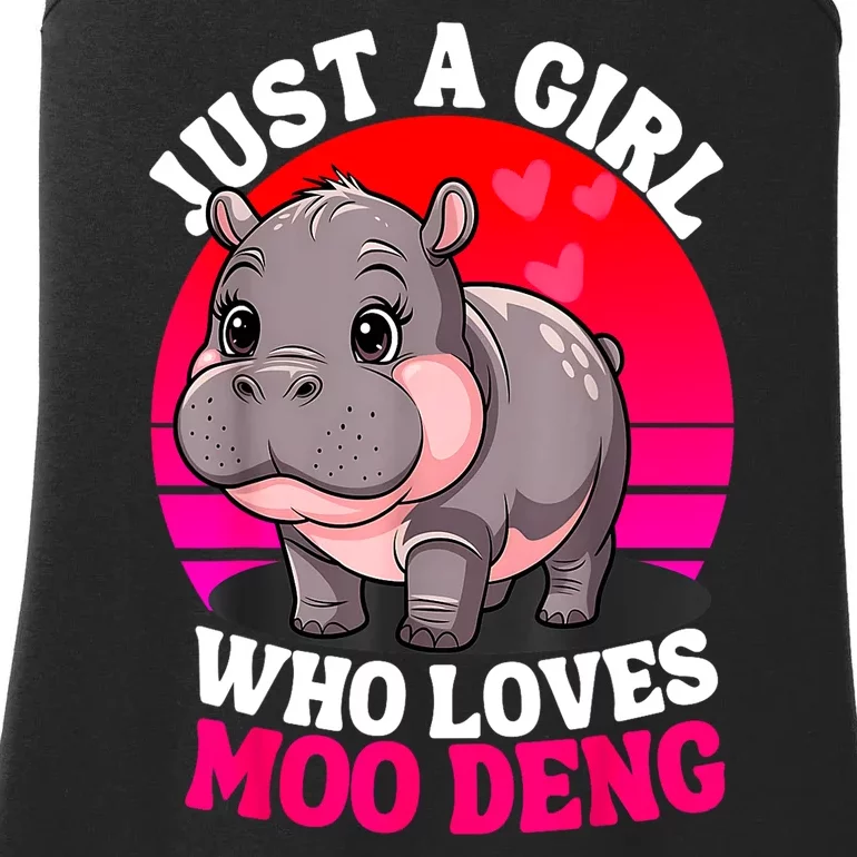 Woman Cute Baby Hippo Moo Deng Just A Girl Who Loves Moo Deng Gift Ladies Essential Tank