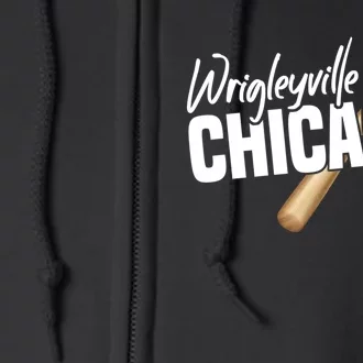 Wrigleyville Chicago Baseball American Full Zip Hoodie