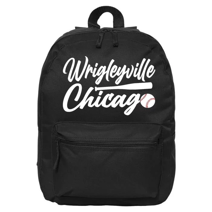 Wrigleyville Chicago Baseball American 16 in Basic Backpack