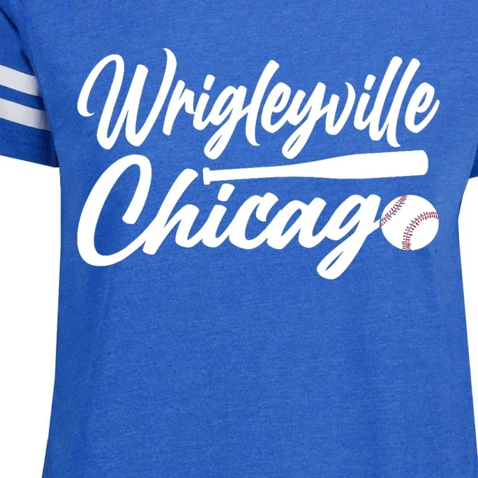 Wrigleyville Chicago Baseball American Enza Ladies Jersey Football T-Shirt